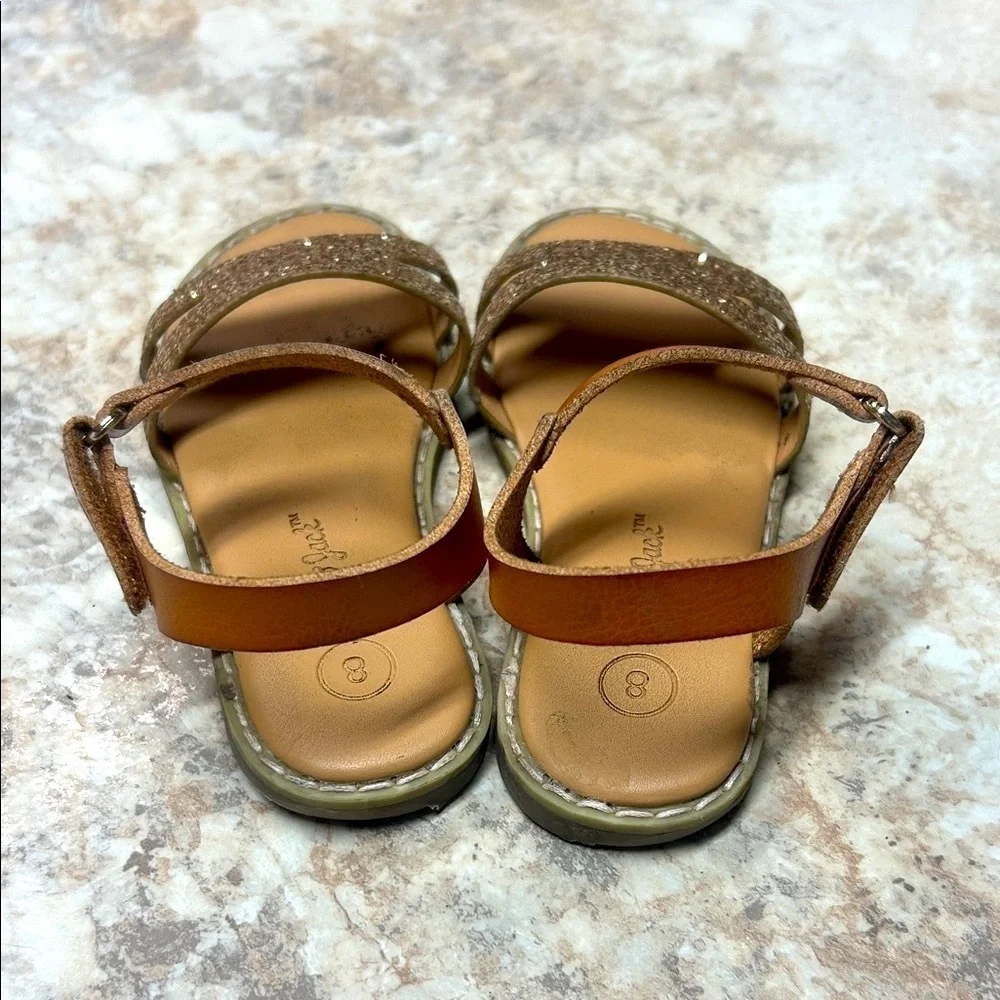 Cat & Jack Glittery Tan Kids Sandals